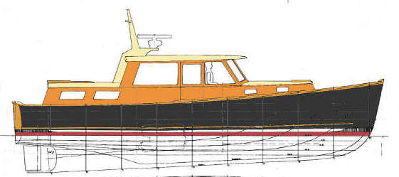  Lobster Boat Hull with Cruiser Accommodation ~ Power Boat Designs by