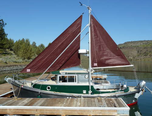 Auxillary, Steadying Sails on the Timbercoast Troller 22