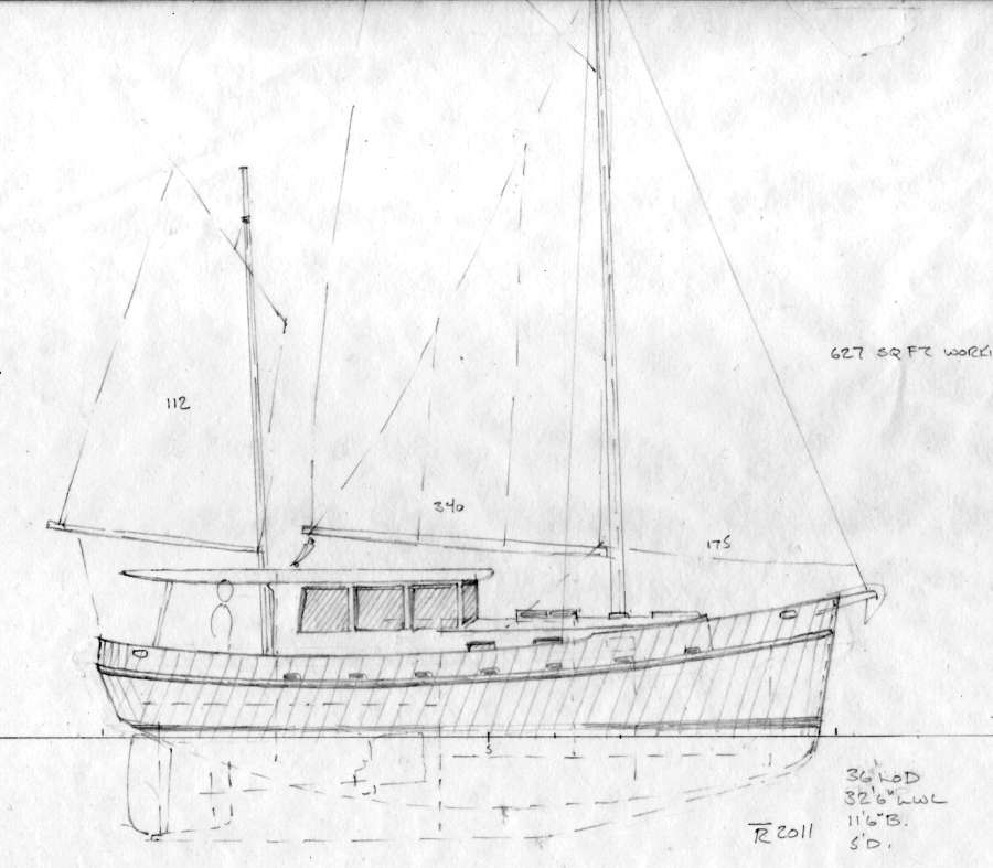36' Steel Halibut Ketch, A Traditional Motorsailer ~ Sail ...