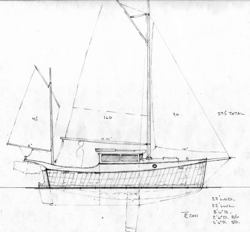  plywood trailerable motorsailer~ Small Boat Designs by Tad Roberts