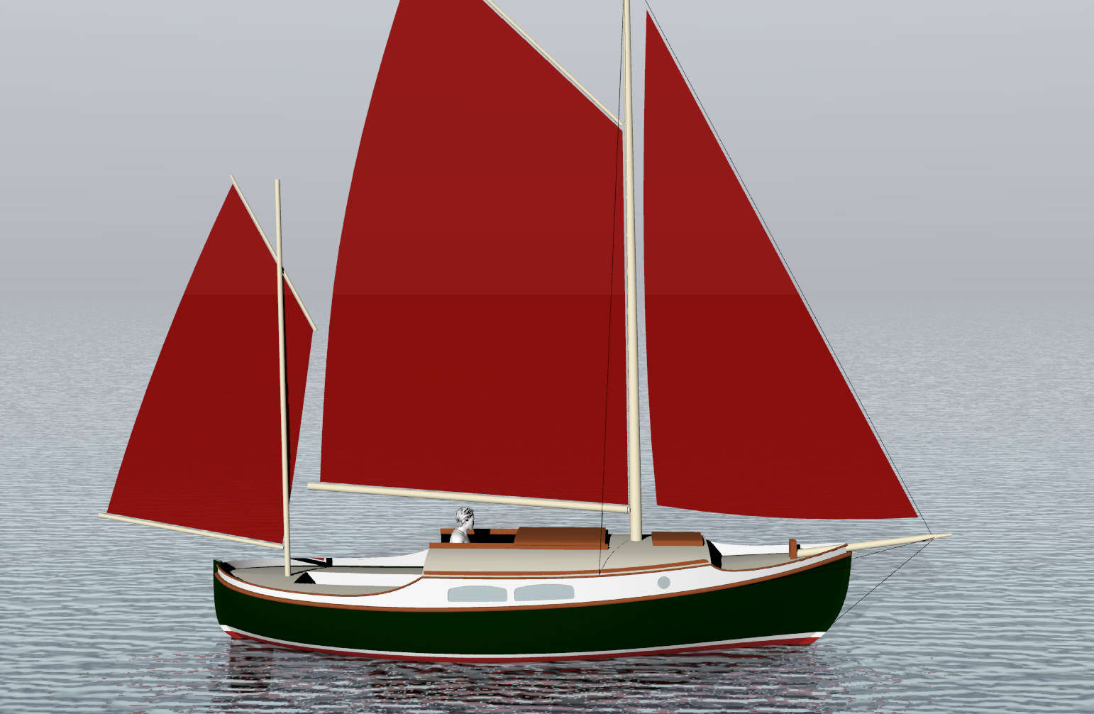 raised deck sailboat