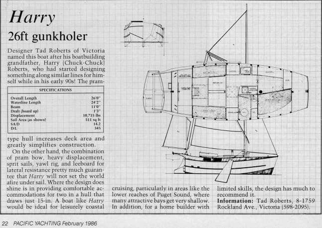 1986 Pacific Yachting Review of Harry