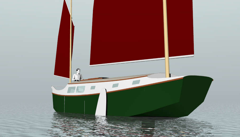 Harry II, 30' LOD, 27' LWL Sailing Scow ~ Small Boat ...