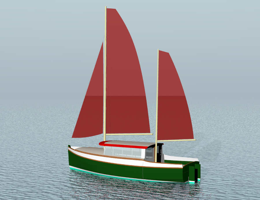 plans plywood motorsailer trawler boats small cutter sailboat plans 