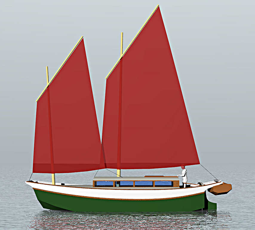 Laura Cove 28, Sailing Scow ~ Small Boat Designs by Tad ...